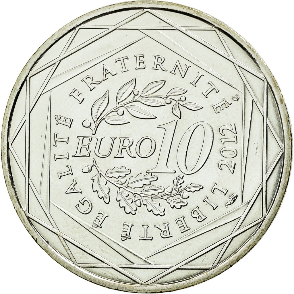 France, 10 Euro, 2012, MS(63), Silver, Gadoury:EU514, KM:1874