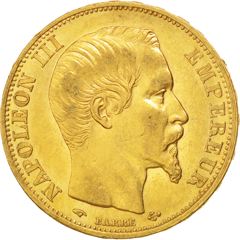 FRANCE, Napoléon III, 20 Francs, 1859, Paris, KM #781.1, AU(55-58), Gold, Gadour
