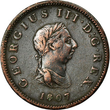 Coin, Great Britain, George III, 1/2 Penny, 1807, EF(40-45), Copper, KM:662
