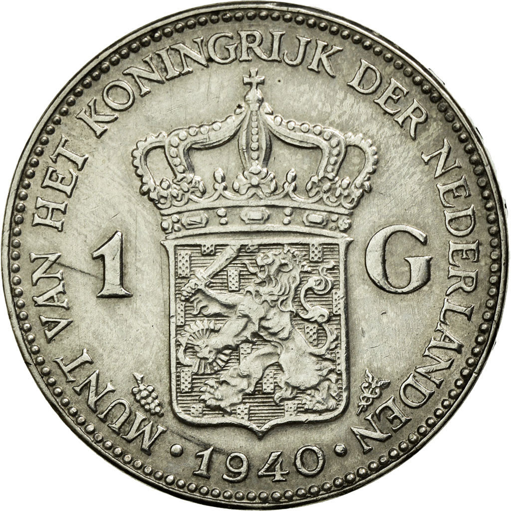 Coin, Netherlands, Wilhelmina I, Gulden, 1940, AU(50-53), Silver, KM:161.1