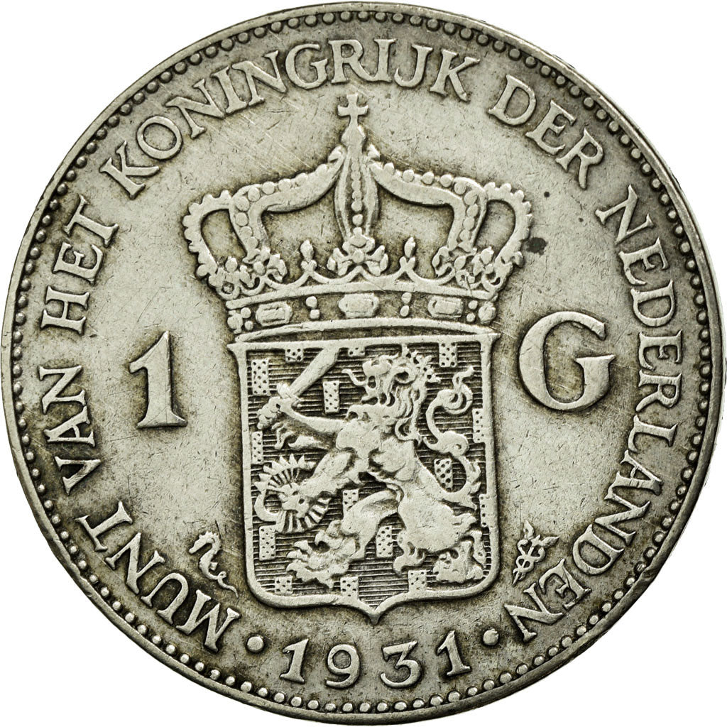 Coin, Netherlands, Wilhelmina I, Gulden, 1931, EF(40-45), Silver, KM:161.1