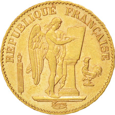 FRANCE, Génie, 20 Francs, 1896, Paris, KM #825, AU(55-58), Gold, Gadoury #1063, 