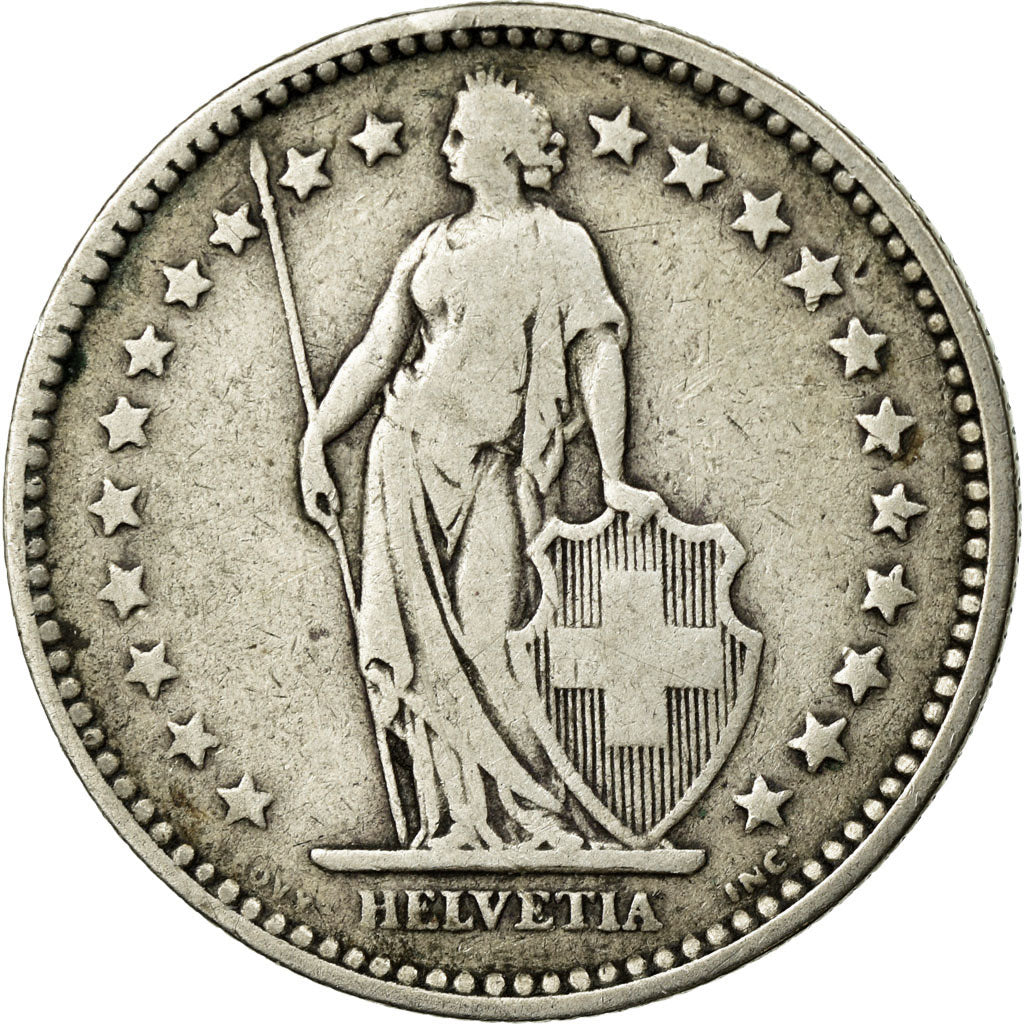 Coin, Switzerland, 2 Francs, 1894, Paris, VF(20-25), Silver, KM:21