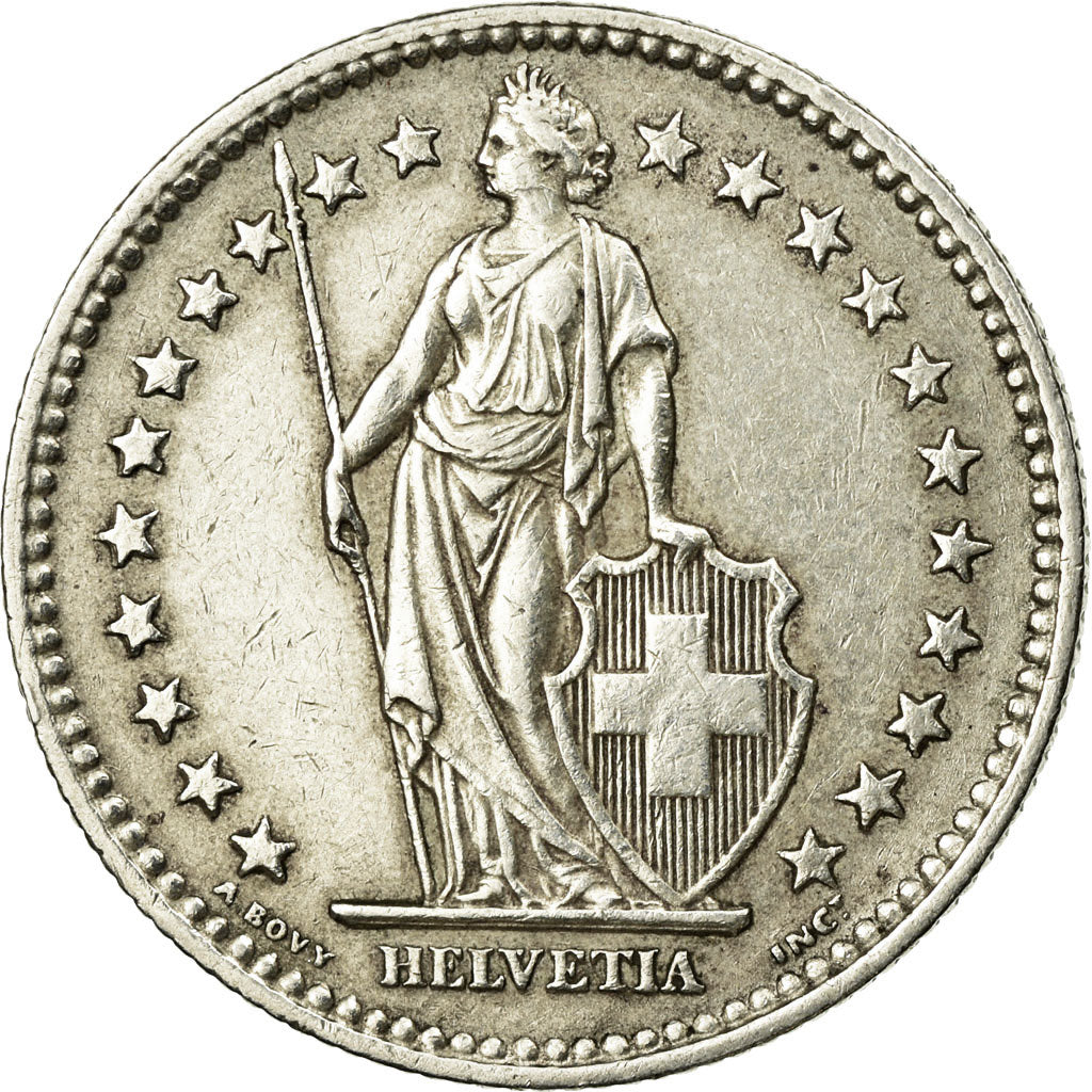 Coin, Switzerland, 2 Francs, 1943, Bern, EF(40-45), Silver, KM:21