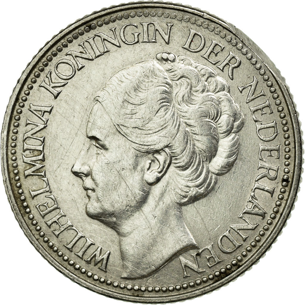 Coin, Netherlands, Wilhelmina I, 25 Cents, 1940, AU(50-53), Silver, KM:164