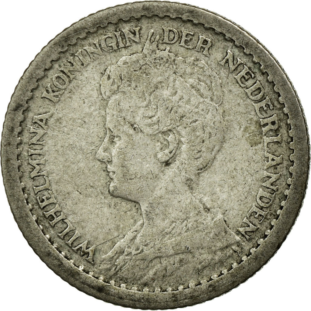 Coin, Netherlands, Wilhelmina I, 10 Cents, 1915, VF(20-25), Silver, KM:145