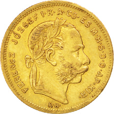 Munten, Hongarije, Franz Joseph I, 8 Forint 20 Francs, 1879, Kremnitz, ZF+