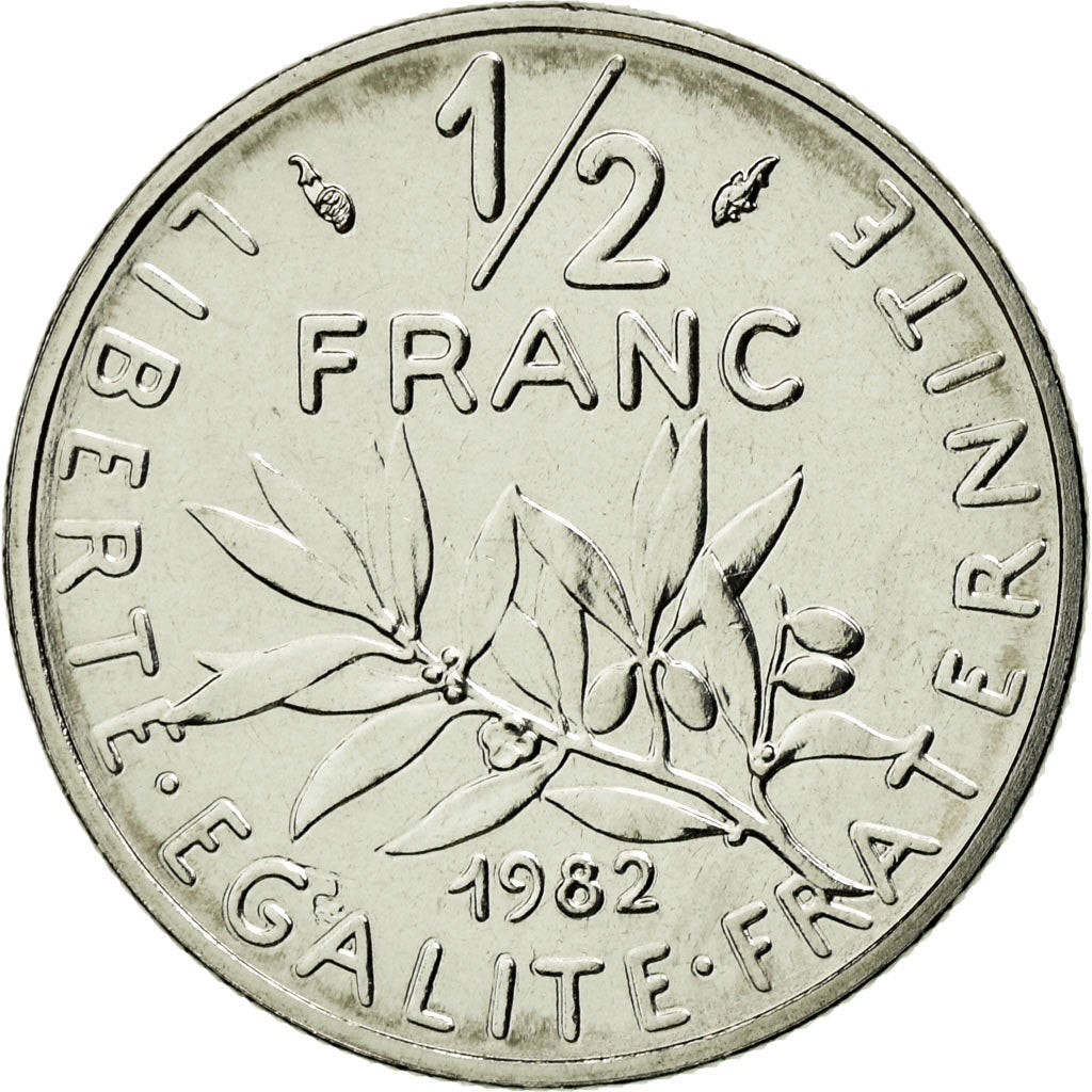 Coin, France, Semeuse, 1/2 Franc, 1982, Paris, MS(65-70), Nickel, KM:931.1