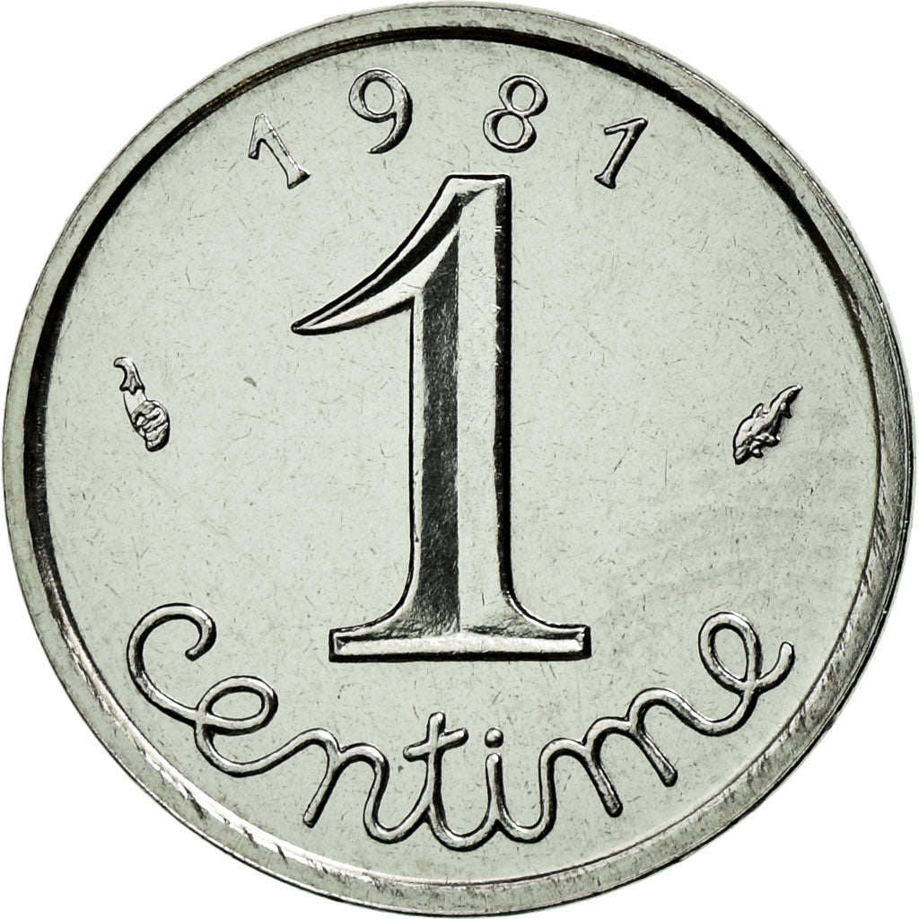 Moneta, Francja, Épi, Centime, 1981, Paris, MS(65-70), Stal nierdzewna, KM:928