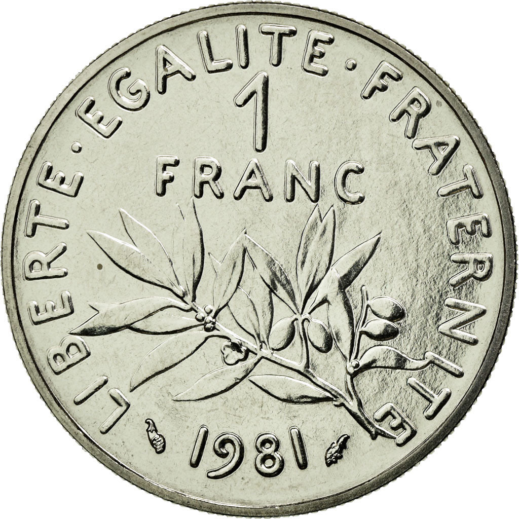 Coin, France, Semeuse, Franc, 1981, Paris, MS(65-70), Nickel, KM:925.1