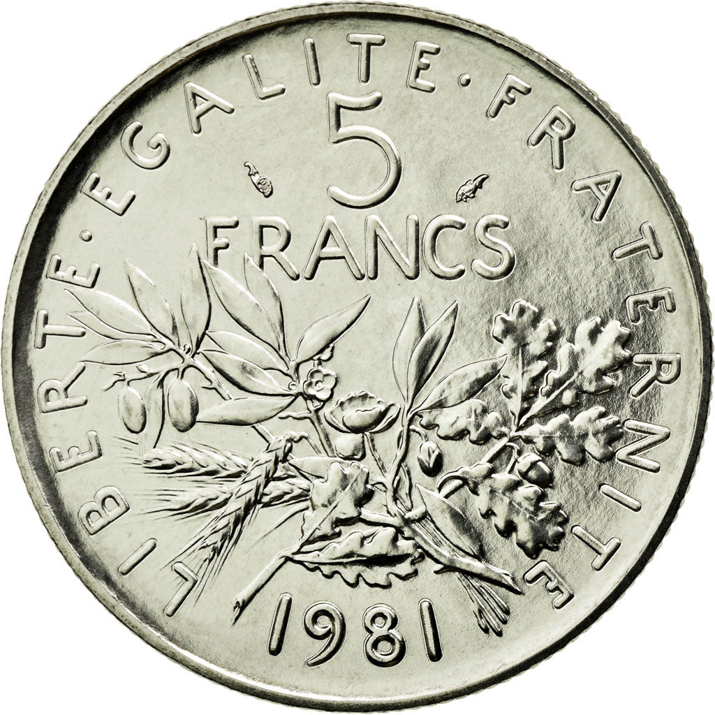 Coin, France, Semeuse, 5 Francs, 1981, Paris, MS(65-70), Nickel Clad
