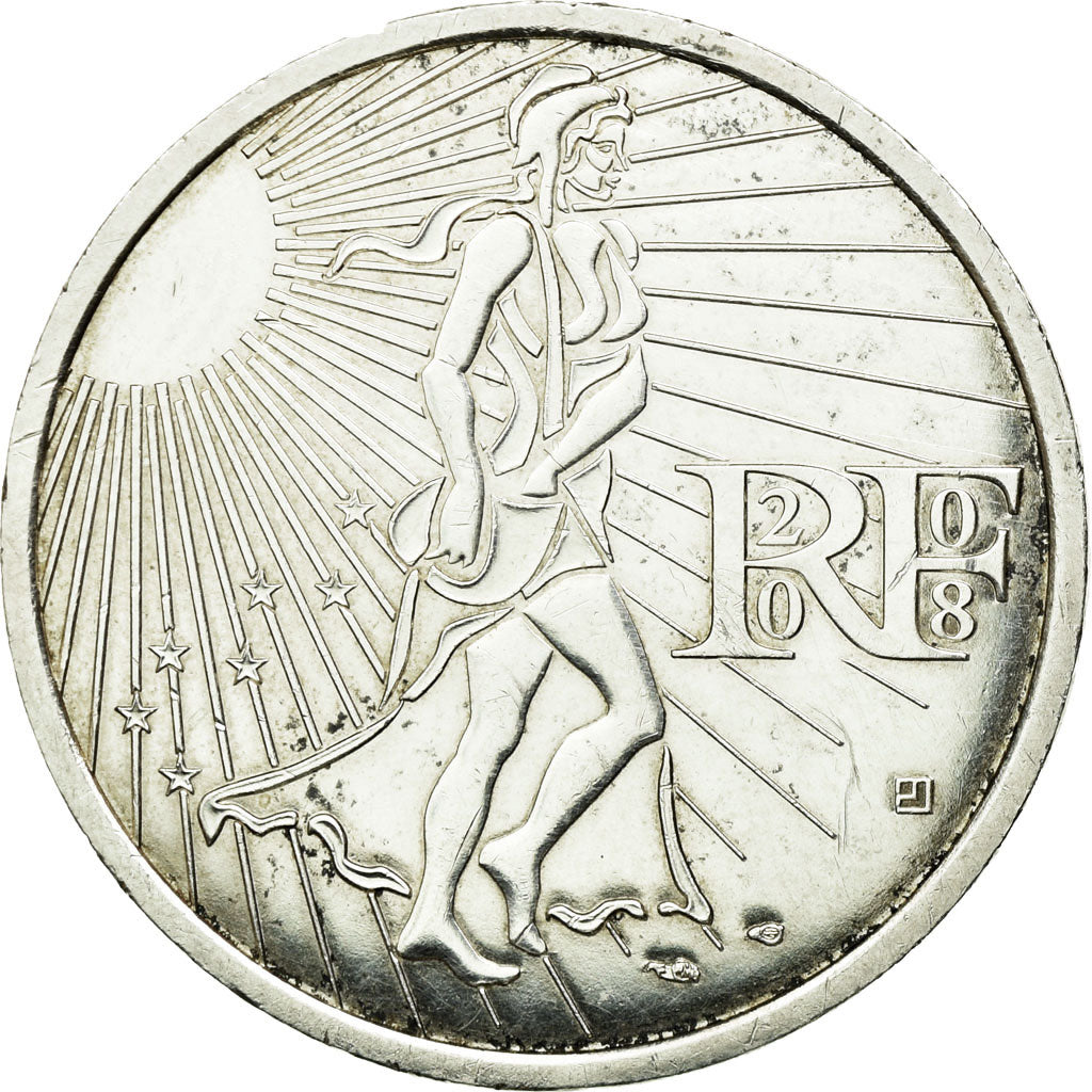 France, 15 Euro, 2008, AU(55-58), Silver, Gadoury:EU288, KM:1535