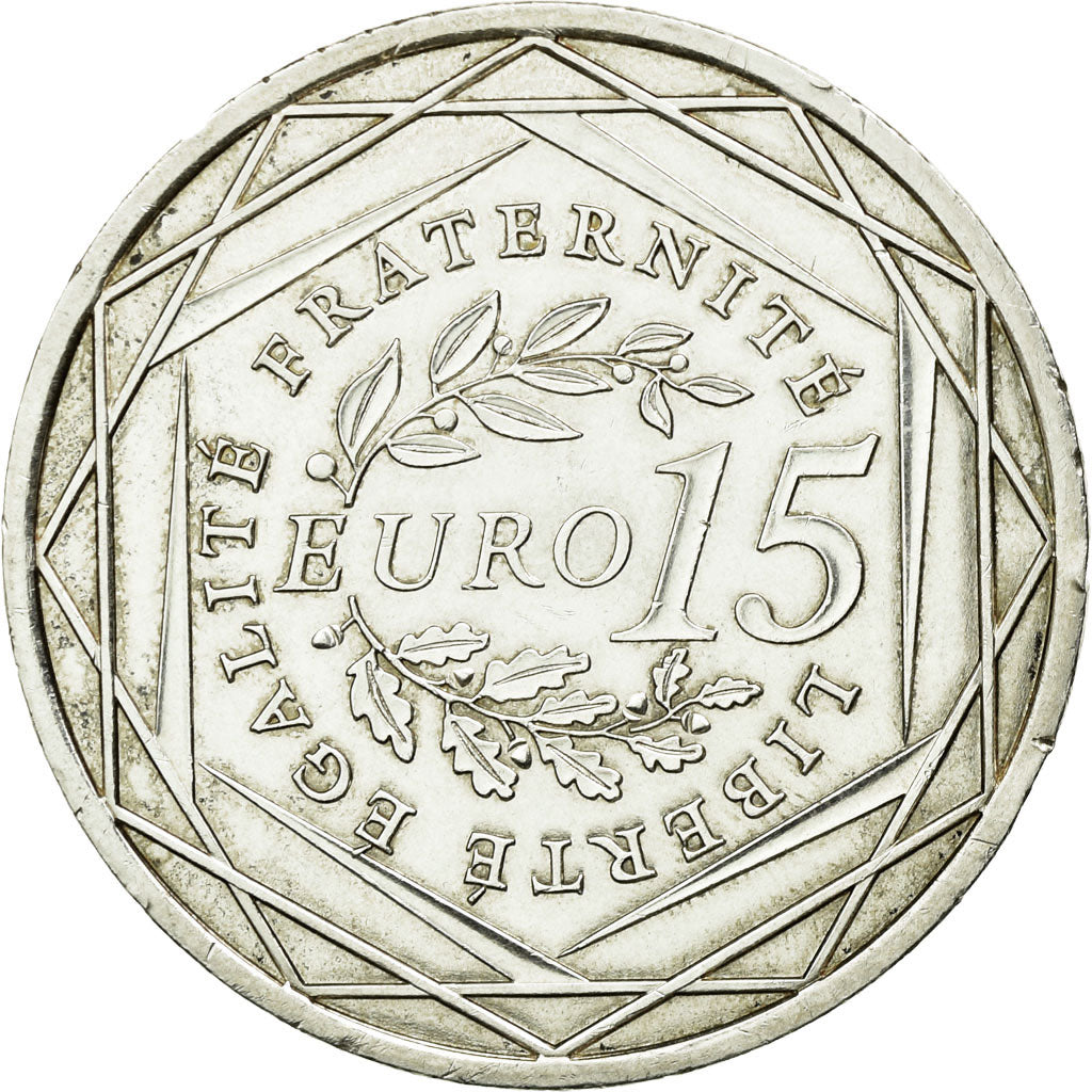 France, 15 Euro, 2008, AU(55-58), Silver, Gadoury:EU288, KM:1535