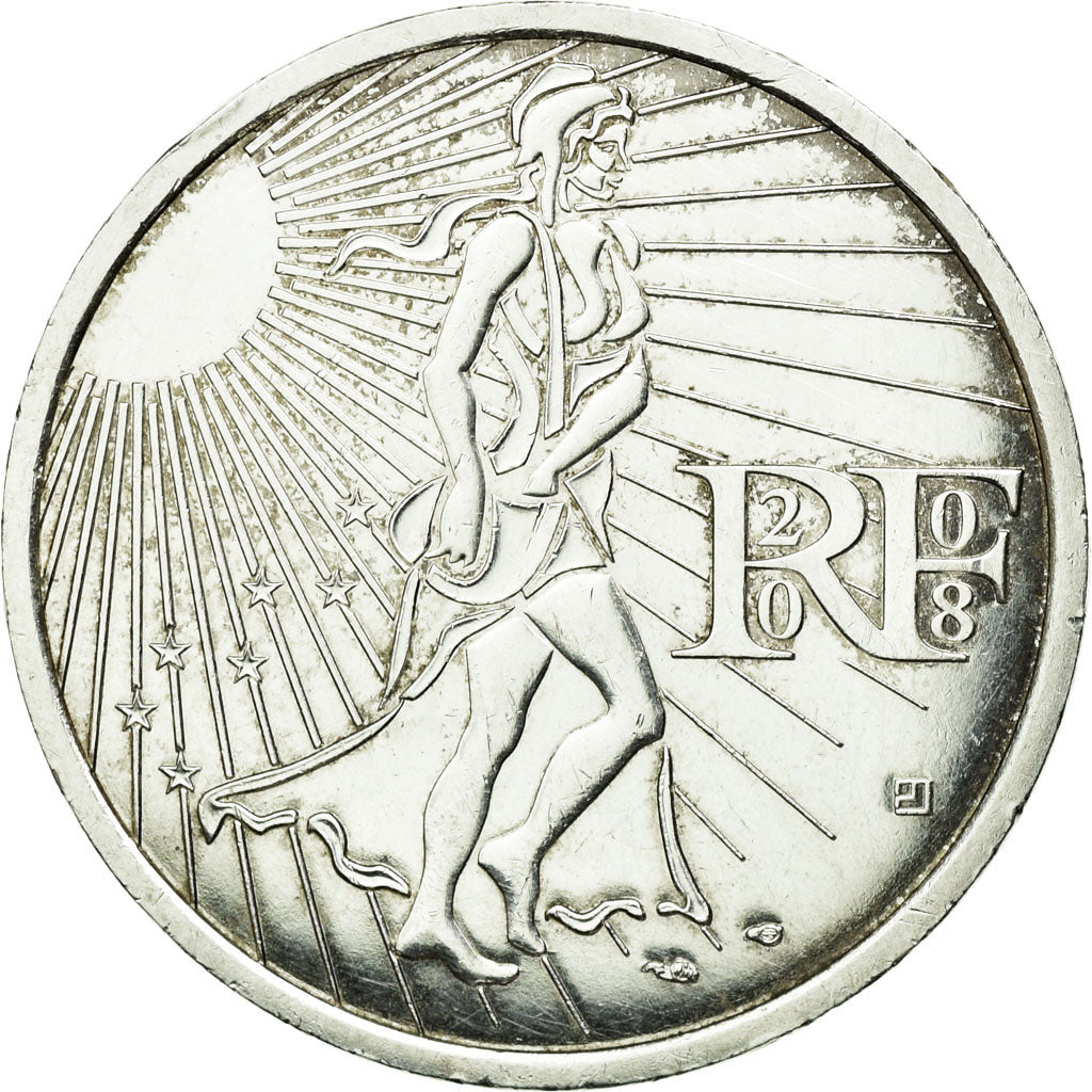 France, 15 Euro, 2008, AU(55-58), Silver, Gadoury:EU288, KM:1535