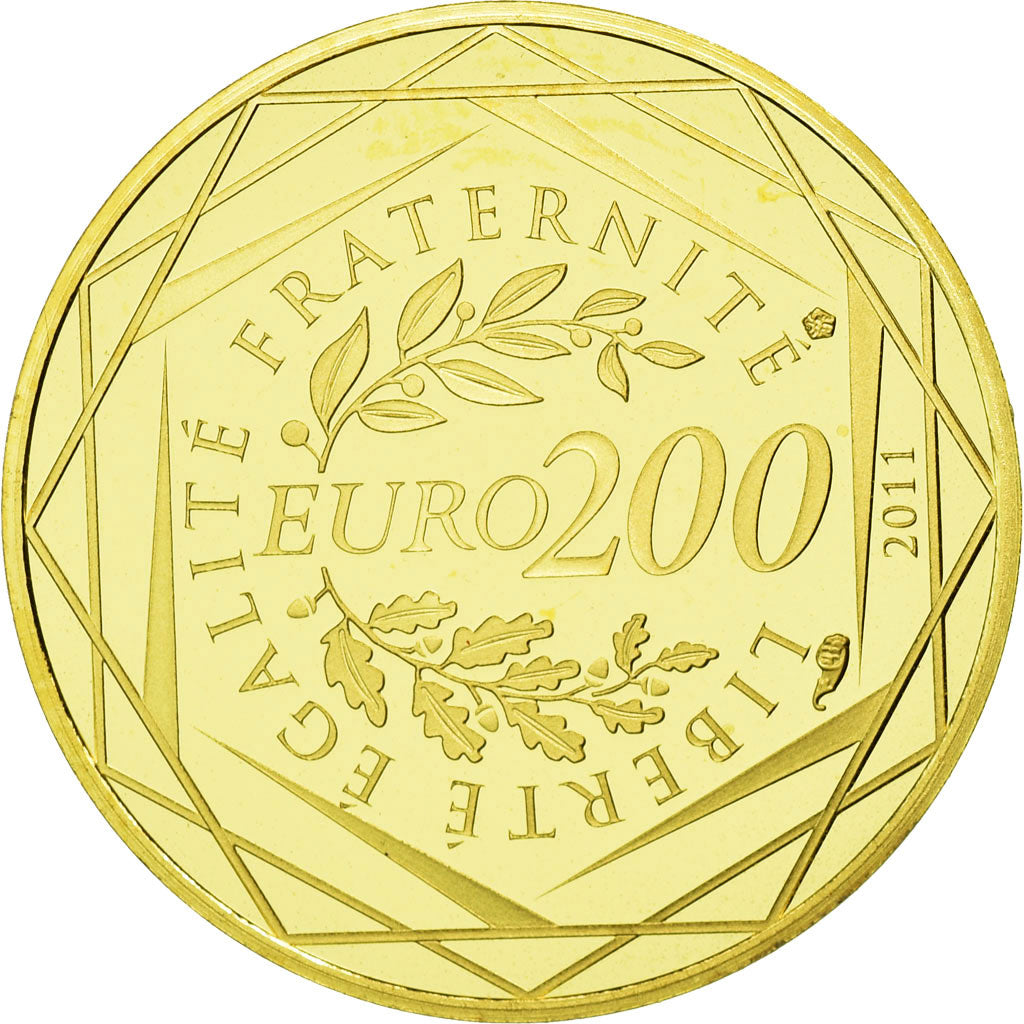 France, 200 Euro, 2011, MS(65-70), Gold, Gadoury:EU451, KM:1757