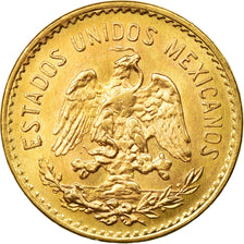 Coin, Mexico, 5 Pesos, 1955, Mexico City, AU(55-58), Gold, KM:464