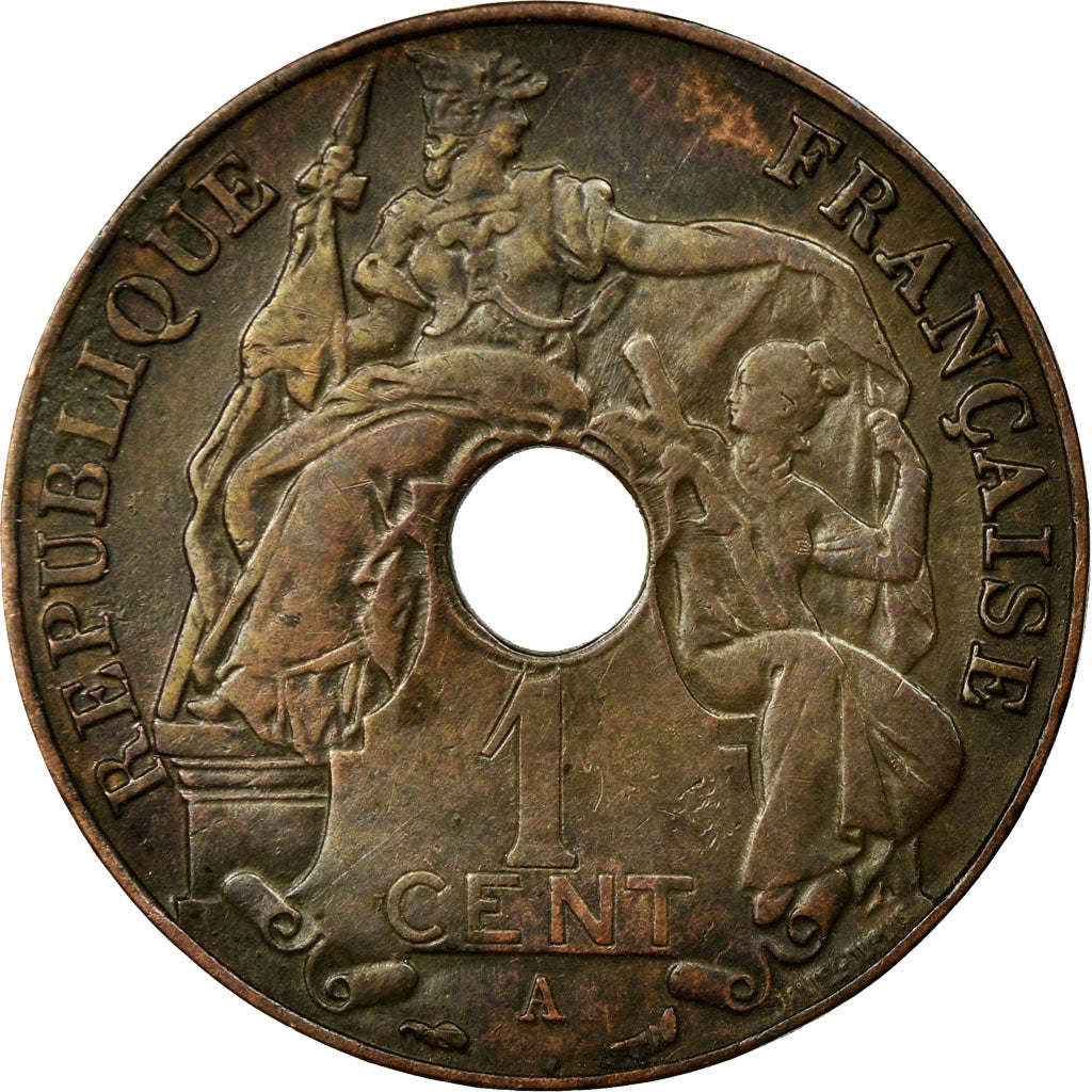 Monnaie, FRENCH INDO-CHINA, Cent, 1914, Paris, TTB, Bronze, KM:12.1, Lecompte:75