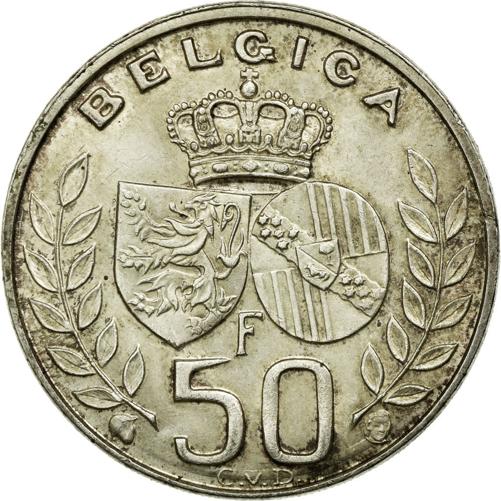 Coin, Belgium, 50 Francs, 50 Frank, 1960, AU(55-58), Silver, KM:152.1
