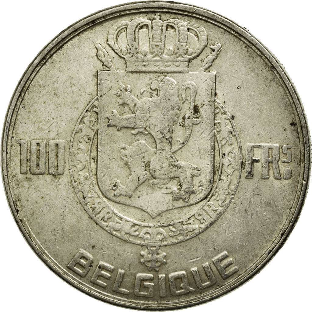 Coin, Belgium, 100 Francs, 100 Frank, 1950, EF(40-45), Silver, KM:138.1
