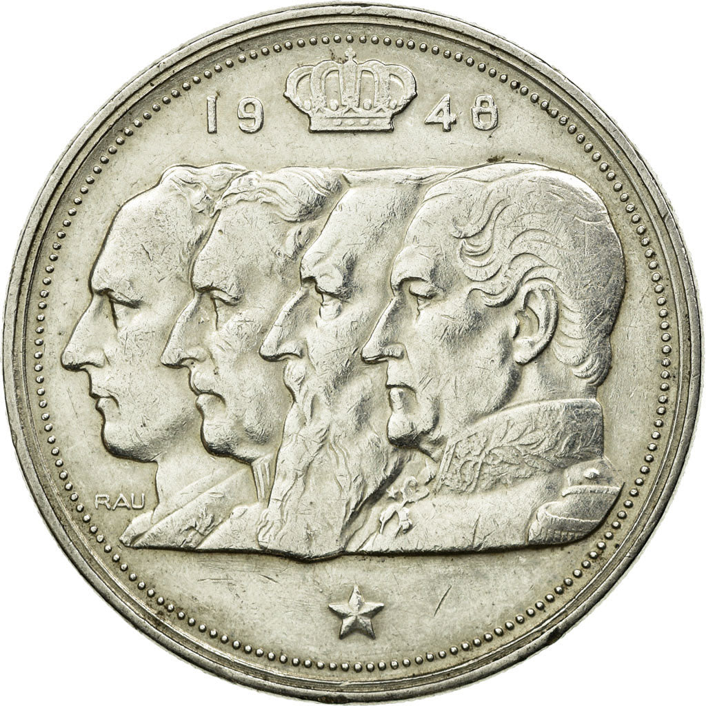 Coin, Belgium, 100 Francs, 100 Frank, 1948, EF(40-45), Silver, KM:139.1
