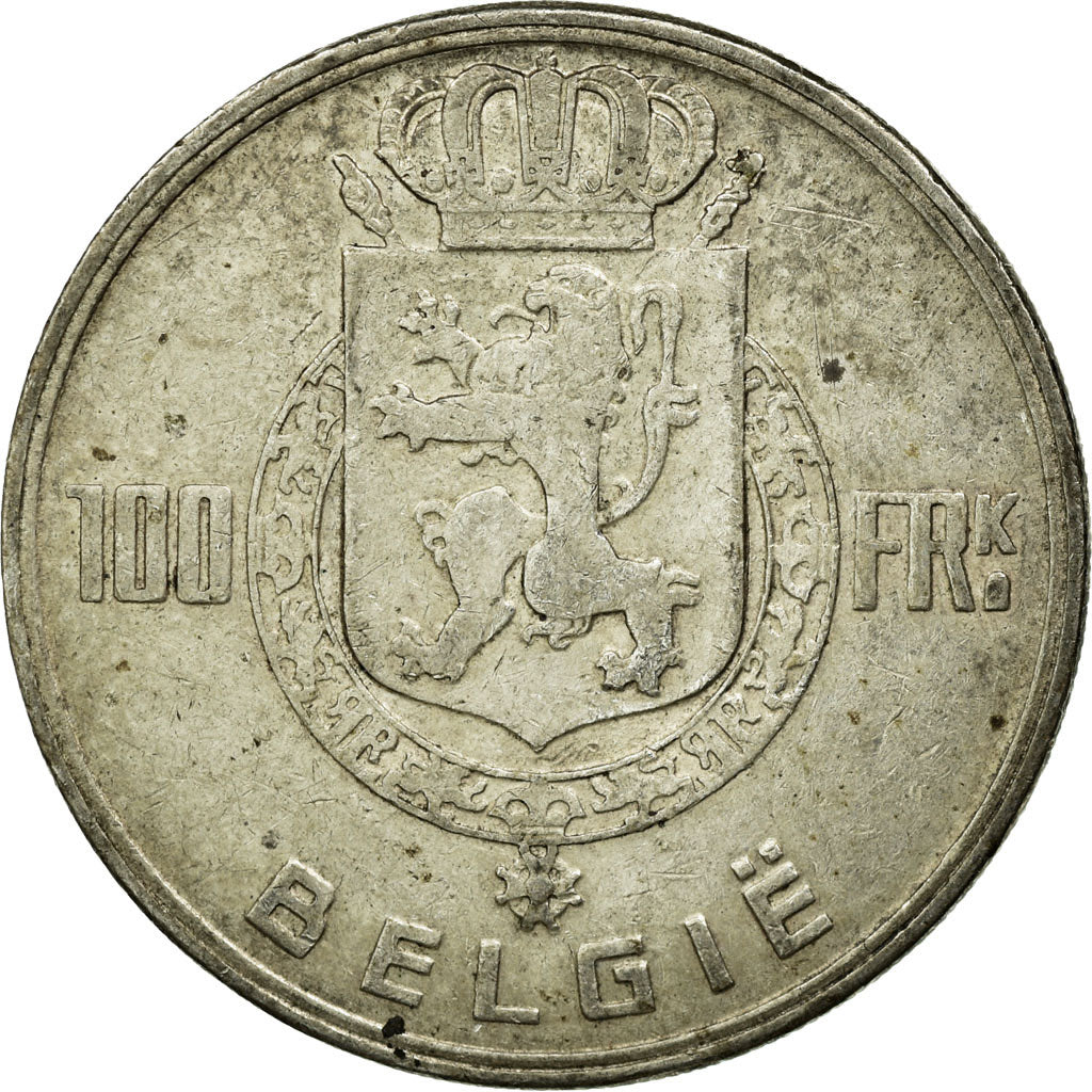 Coin, Belgium, 100 Francs, 100 Frank, 1948, EF(40-45), Silver, KM:139.1