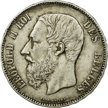 Coin, Belgium, Leopold II, 5 Francs, 5 Frank, 1876, EF(40-45), Silver, KM:24