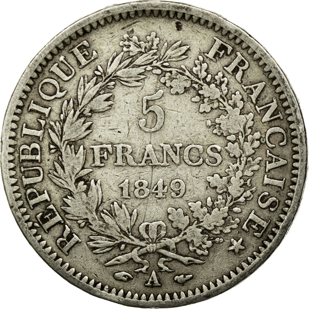 Monnaie, France, Hercule, 5 Francs, 1849, Paris, TB+, Argent, Gadoury:683