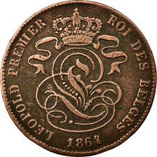 Coin, Belgium, Leopold I, 2 Centimes, 1864, EF(40-45), Copper, KM:4.2