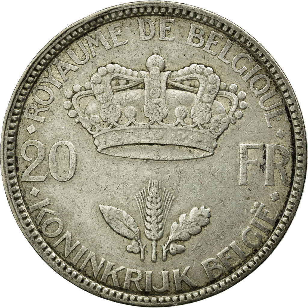 Coin, Belgium, 20 Francs, 20 Frank, EF(40-45), Silver, KM:105