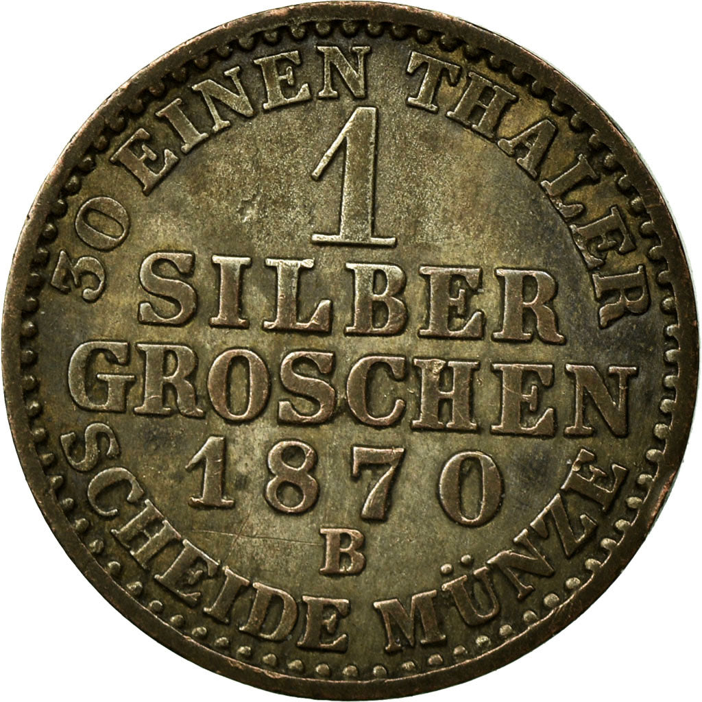 Coin, German States, PRUSSIA, Wilhelm I, Groschen, 1870, Hannover, AU(50-53)