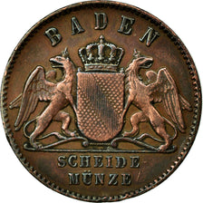 Coin, German States, BADEN, Friedrich I, Kreuzer, 1870, EF(40-45), Copper