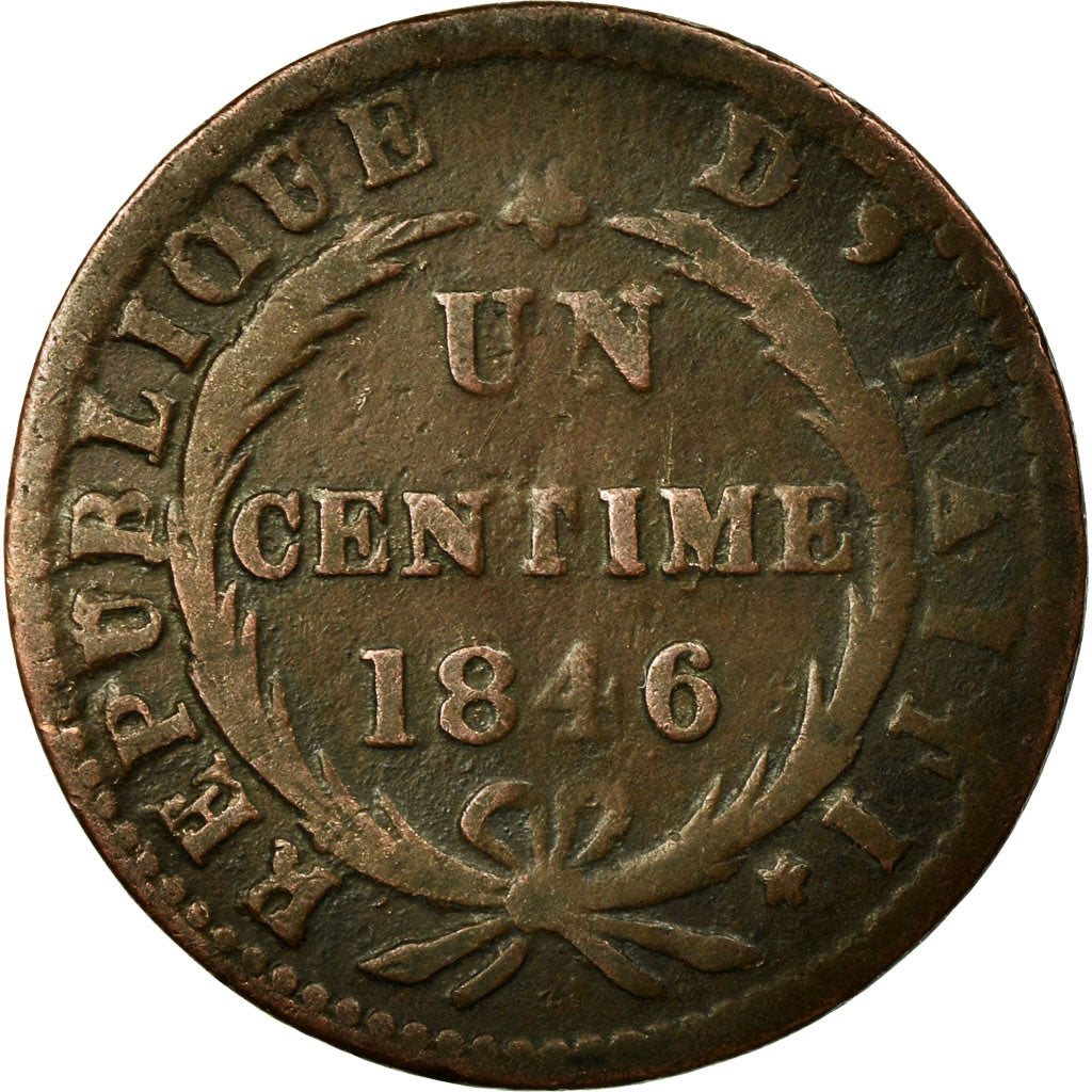 Coin, Haiti, Centime, 1846, VF(30-35), Copper, KM:25.2