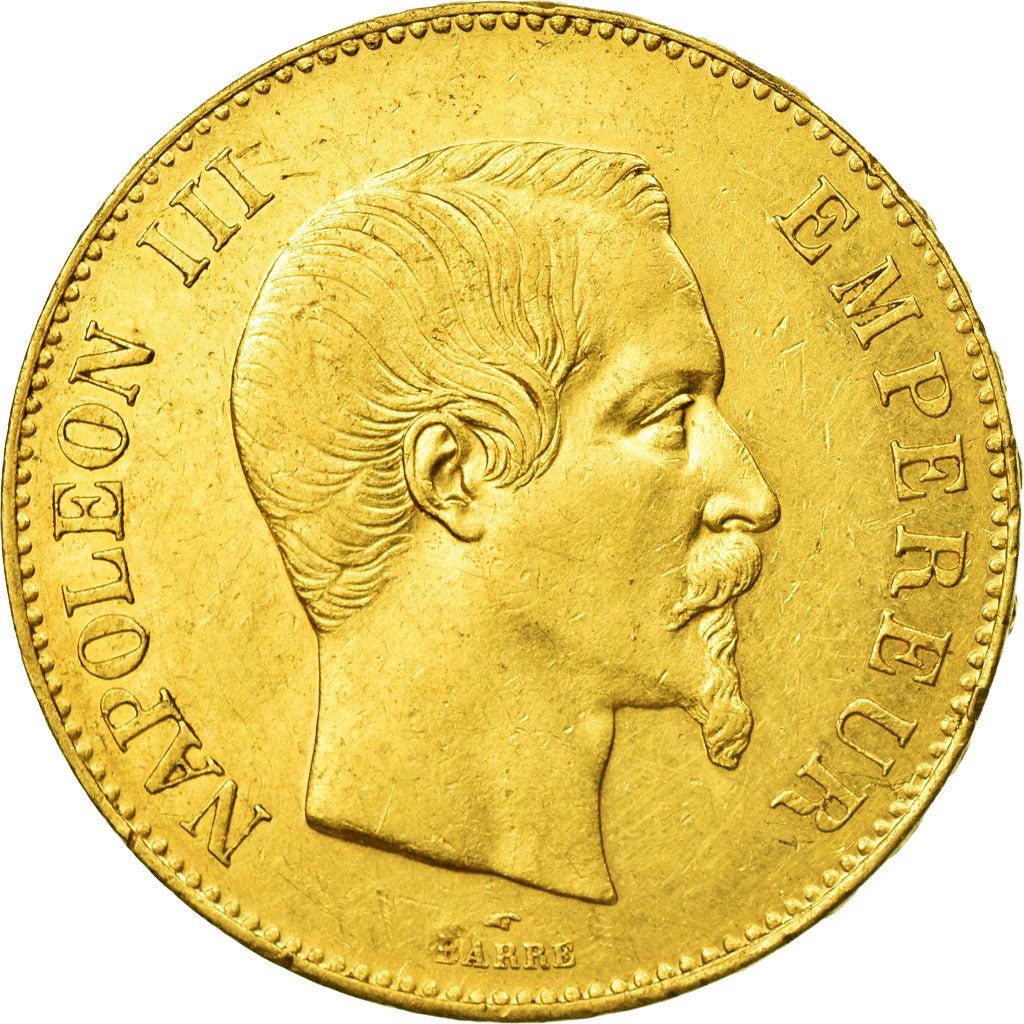 Monnaie, France, Napoleon III,100 Francs, 1858, Paris, TTB, Or,KM 786.1
