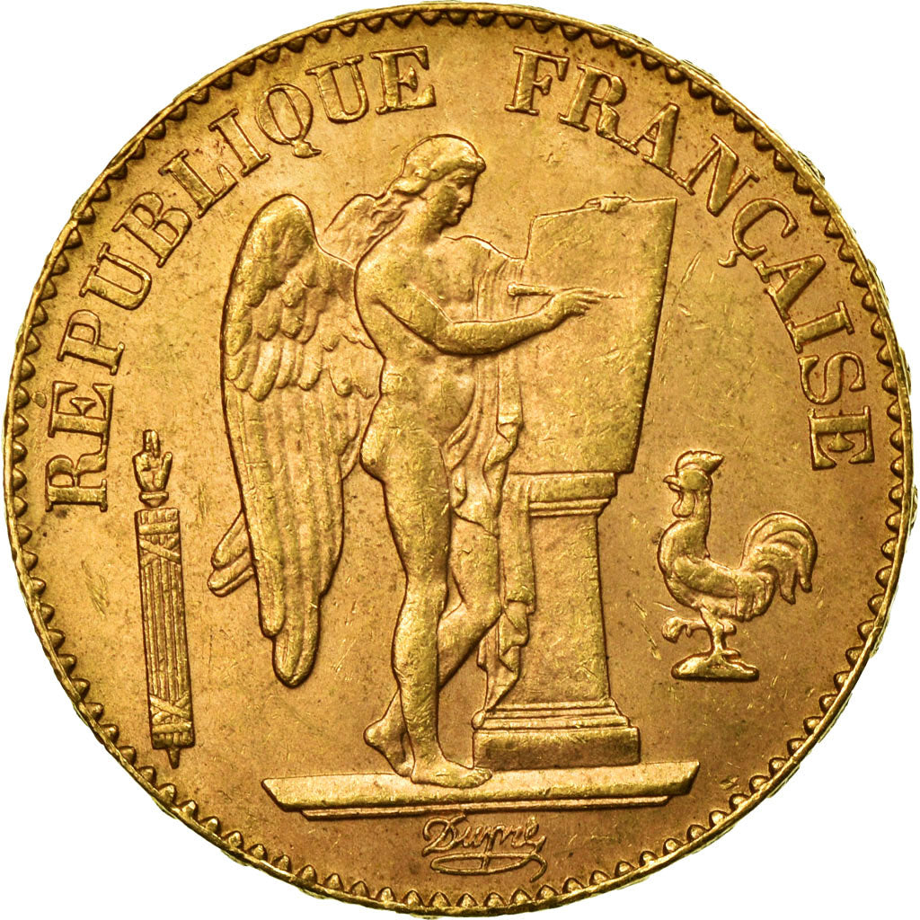 Moneta, Francja, Génie, 20 Francs, 1897, Paris, AU(50-53), Złoto, KM:825