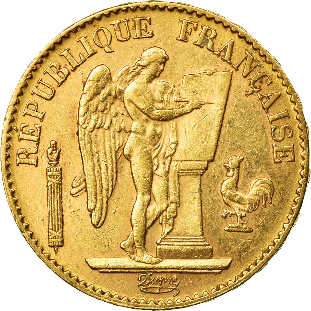 Moneda, Francia, Génie, 20 Francs, 1895, Paris, MBC+, Oro, KM:825, Gadoury:1063