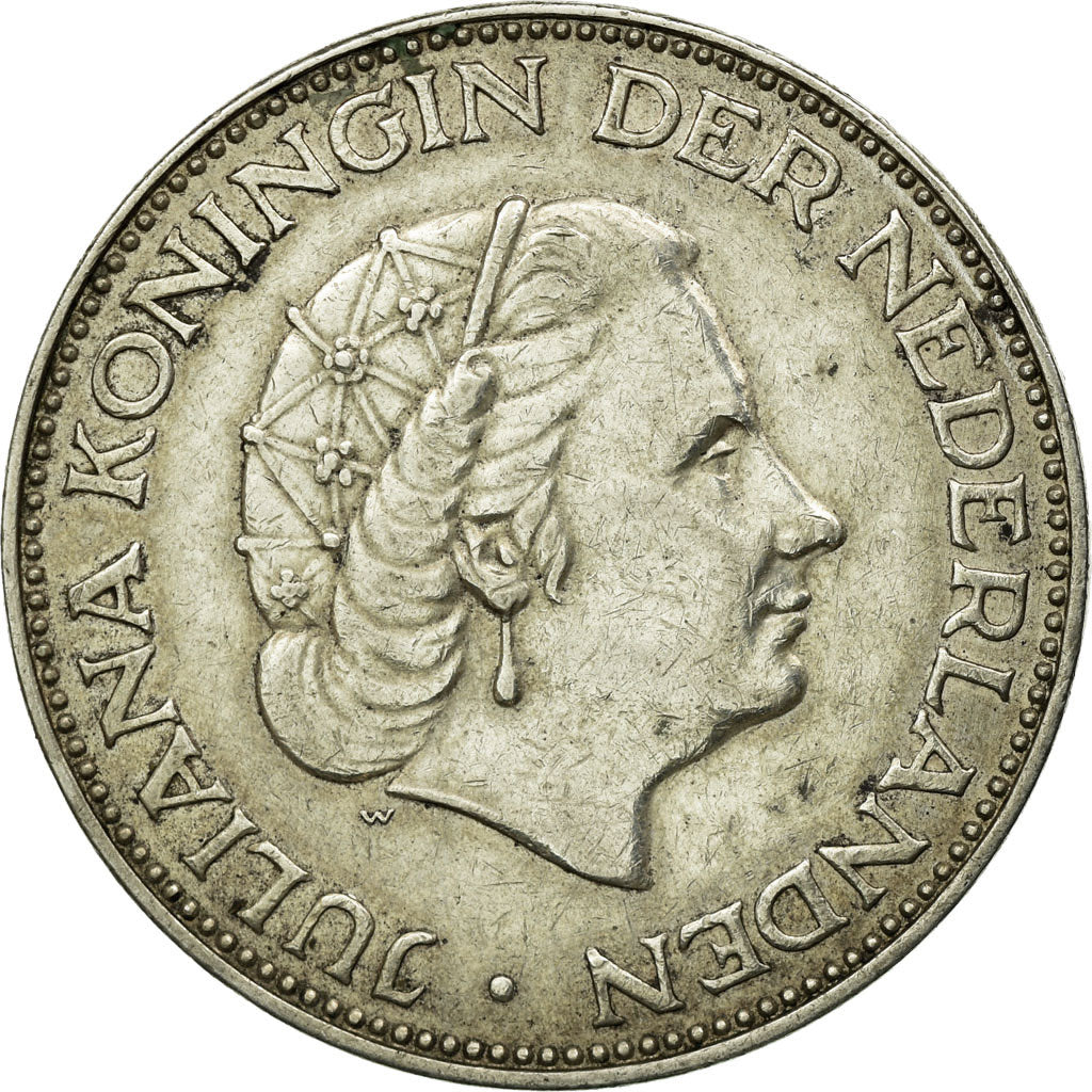 Moeda, Países Baixos, Juliana, 2-1/2 Gulden, 1959, AU(50-53), Prata, KM:185