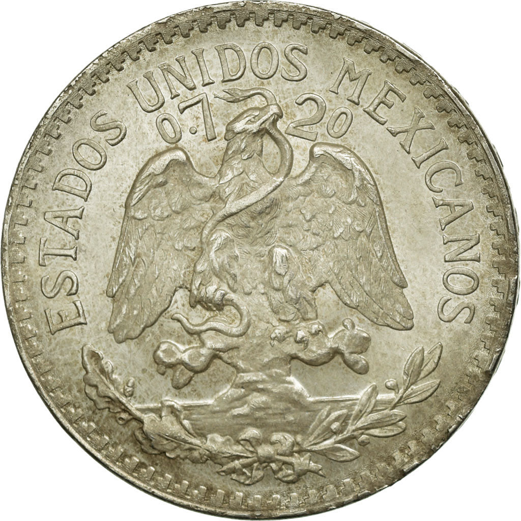Moneda, México, 50 Centavos, 1945, Mexico City, EBC, Plata, KM:447