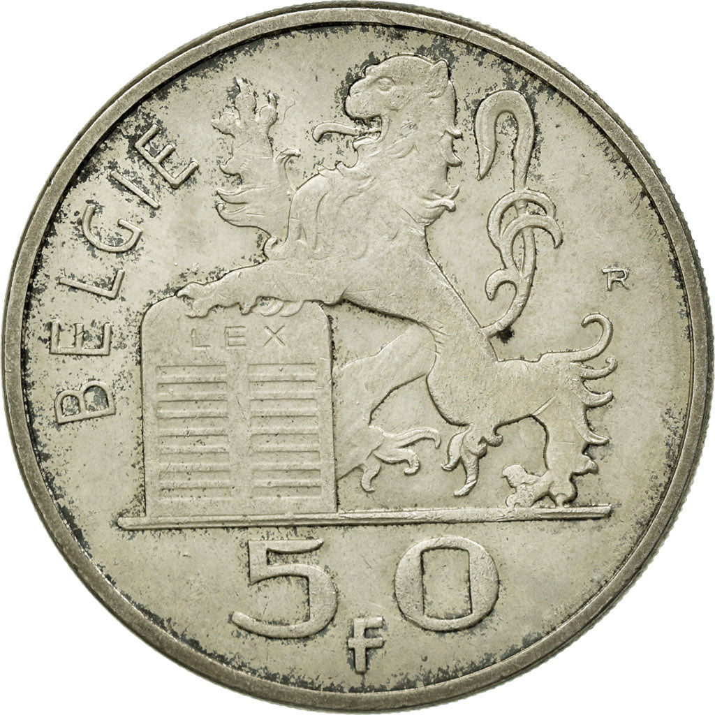 Coin, Belgium, 50 Francs, 50 Frank, 1950, AU(50-53), Silver, KM:137