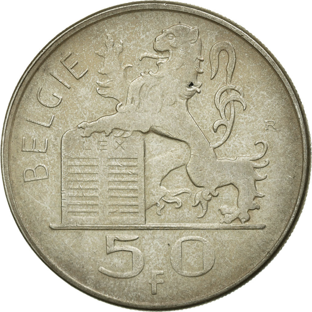 Coin, Belgium, 50 Francs, 50 Frank, 1950, AU(50-53), Silver, KM:137