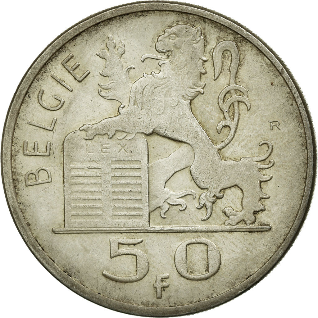 Coin, Belgium, 50 Francs, 50 Frank, 1950, EF(40-45), Silver, KM:137