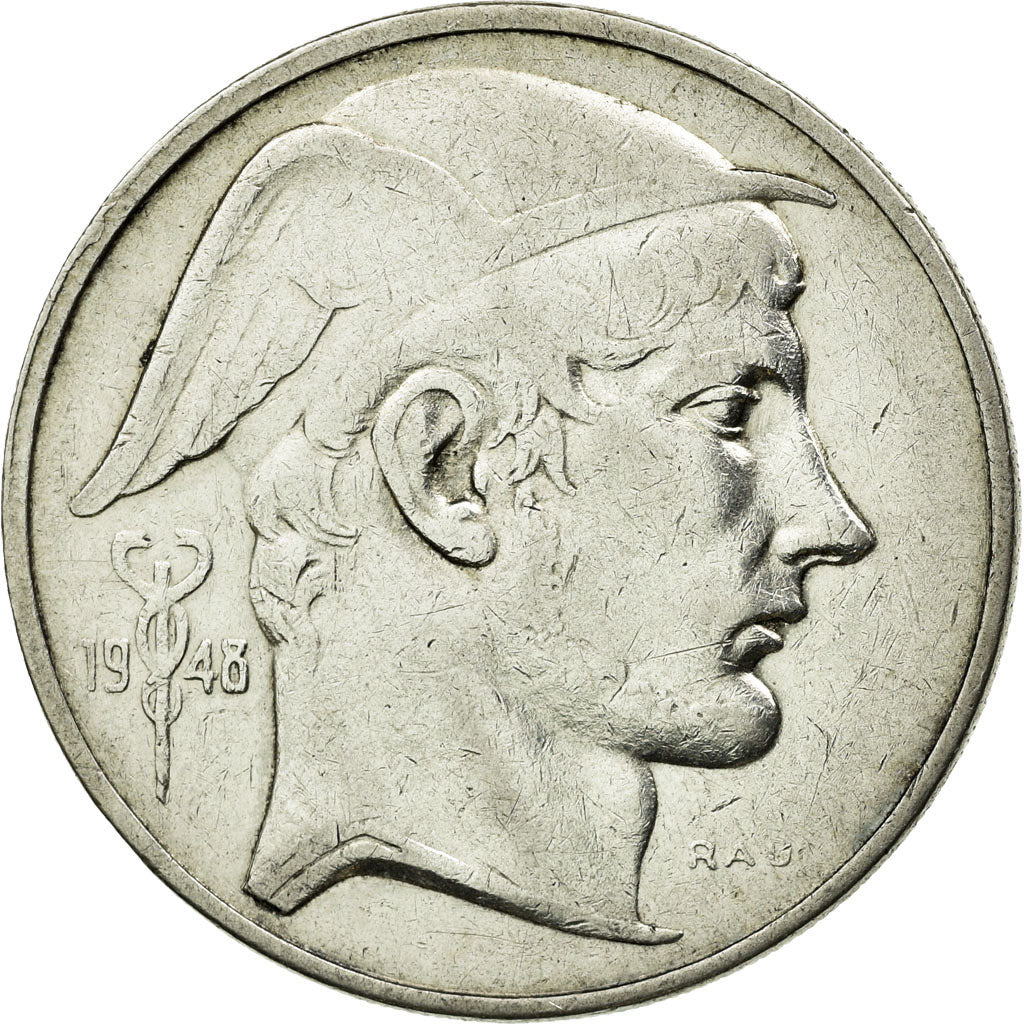 Coin, Belgium, 50 Francs, 50 Frank, 1948, EF(40-45), Silver, KM:136.1
