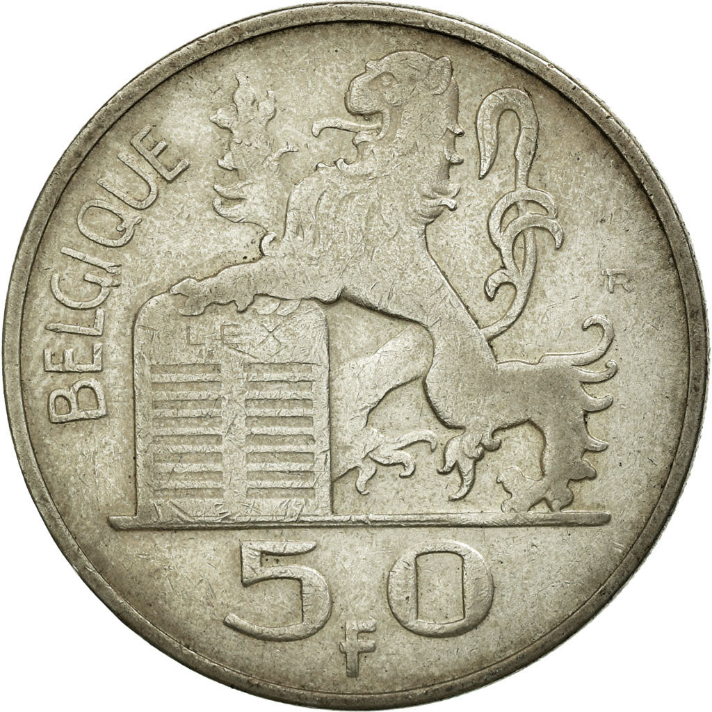 Coin, Belgium, 50 Francs, 50 Frank, 1948, EF(40-45), Silver, KM:136.1