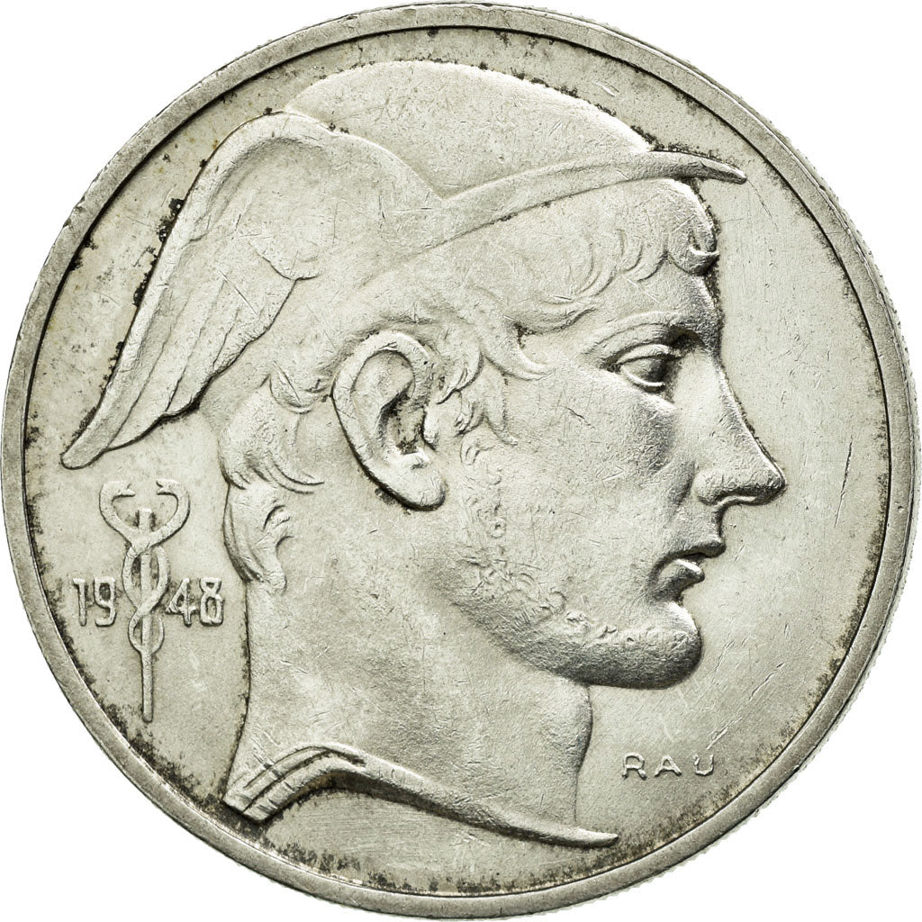 Munten, België, 50 Francs, 50 Frank, 1948, ZF+, Zilver, KM:136.1