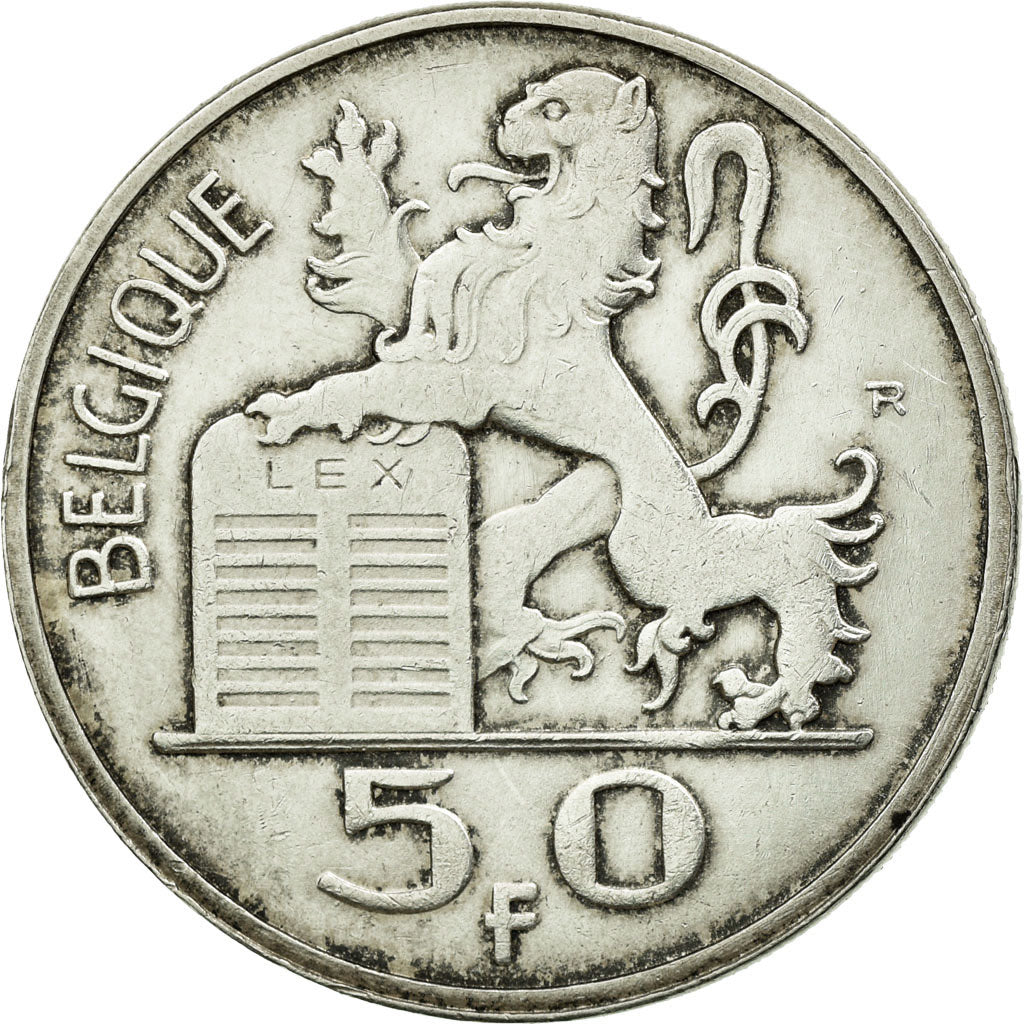 Munten, België, 50 Francs, 50 Frank, 1948, ZF+, Zilver, KM:136.1