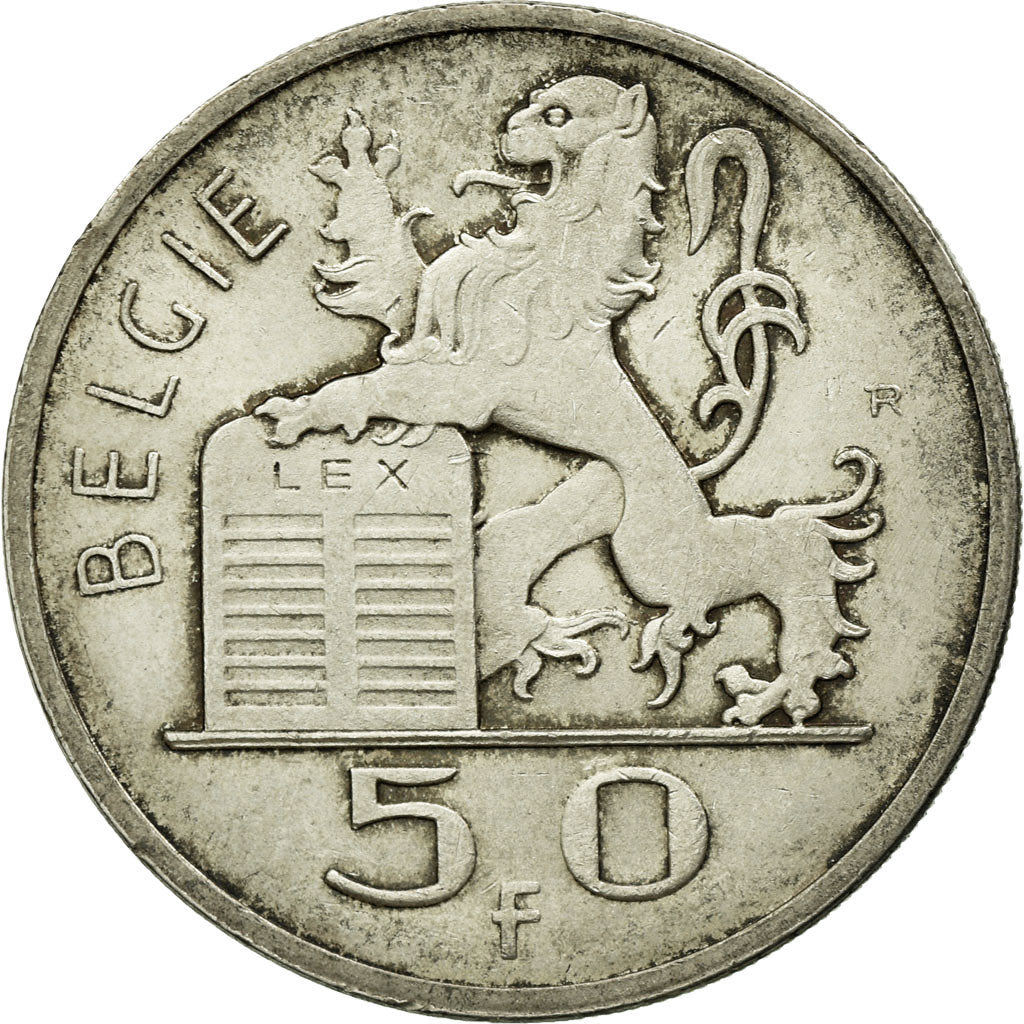 Coin, Belgium, 50 Francs, 50 Frank, 1948, AU(50-53), Silver, KM:137