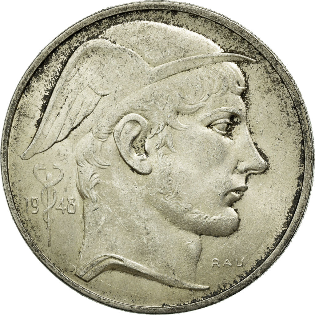 Coin, Belgium, 50 Francs, 50 Frank, 1948, AU(50-53), Silver, KM:137