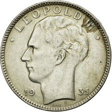 Coin, Belgium, 20 Francs, 20 Frank, 1935, AU(50-53), Silver, KM:105