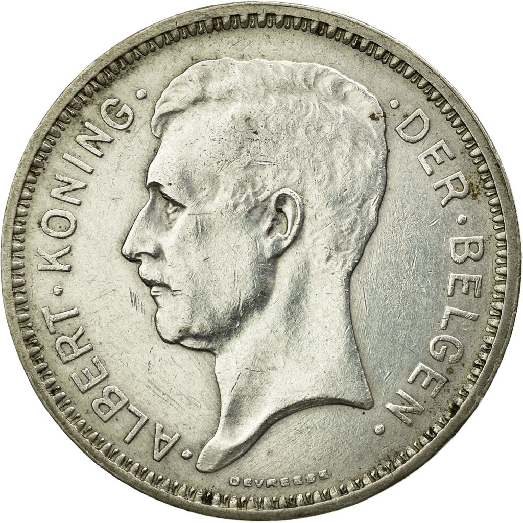 Coin, Belgium, 20 Francs, 20 Frank, 1934, AU(50-53), Silver, KM:104.1