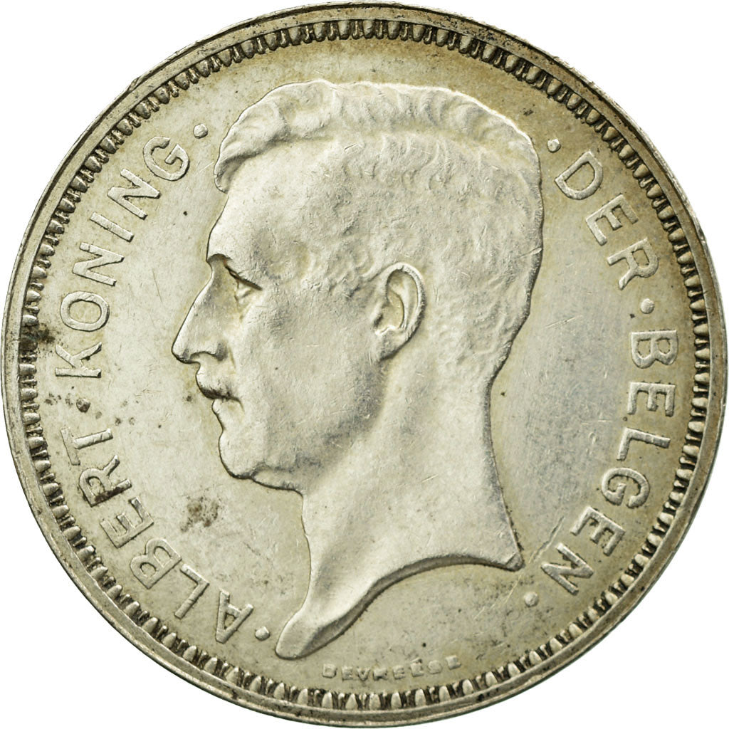 Coin, Belgium, 20 Francs, 20 Frank, 1934, AU(55-58), Silver, KM:104.1
