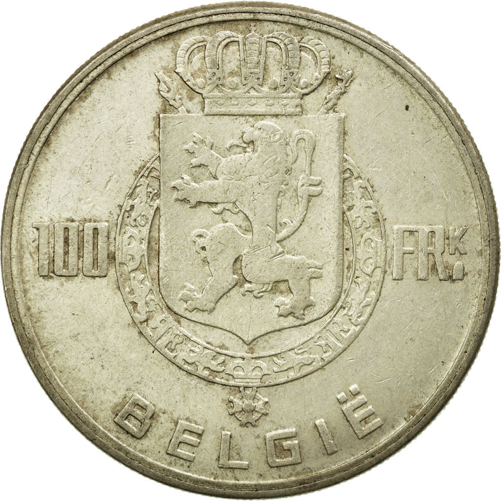 Coin, Belgium, 100 Francs, 100 Frank, 1949, AU(50-53), Silver, KM:139.1